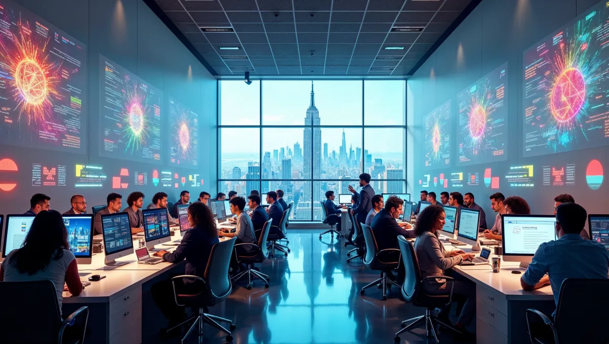 Análise com equipe SaaS em mesa de trabalho