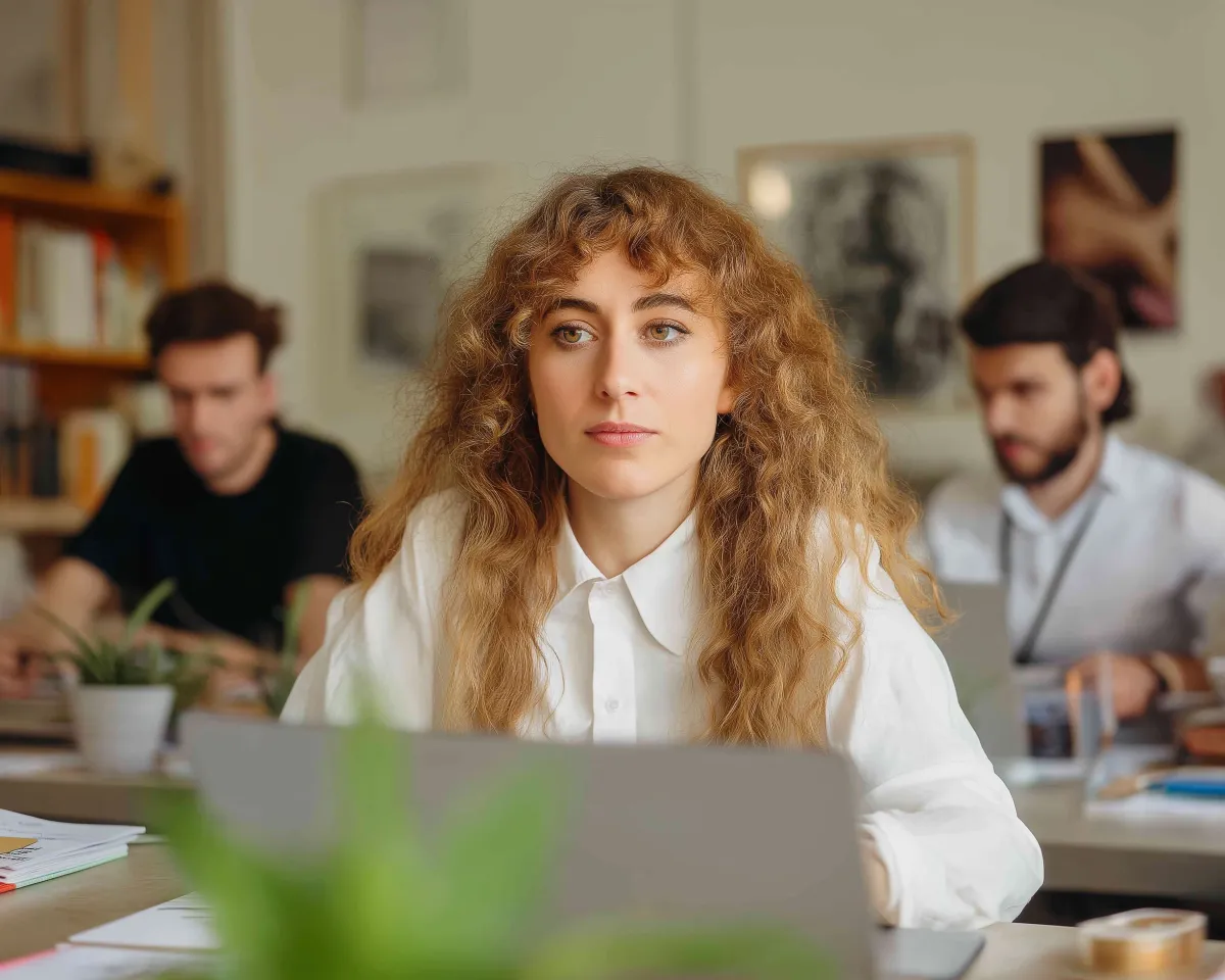 Fundadora healthtech discutindo análise com consultora